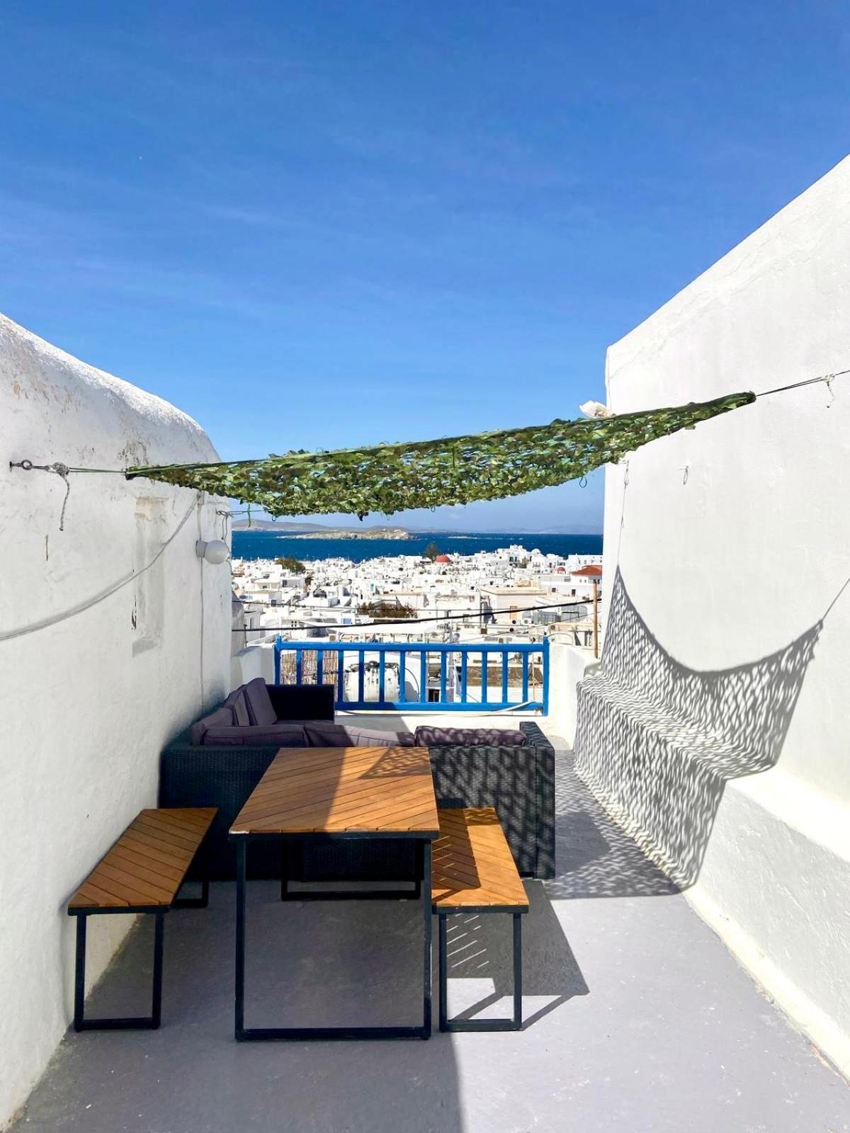 Elenitas Town House With Veranda And Sea View Mykonos Town Eksteriør bilde